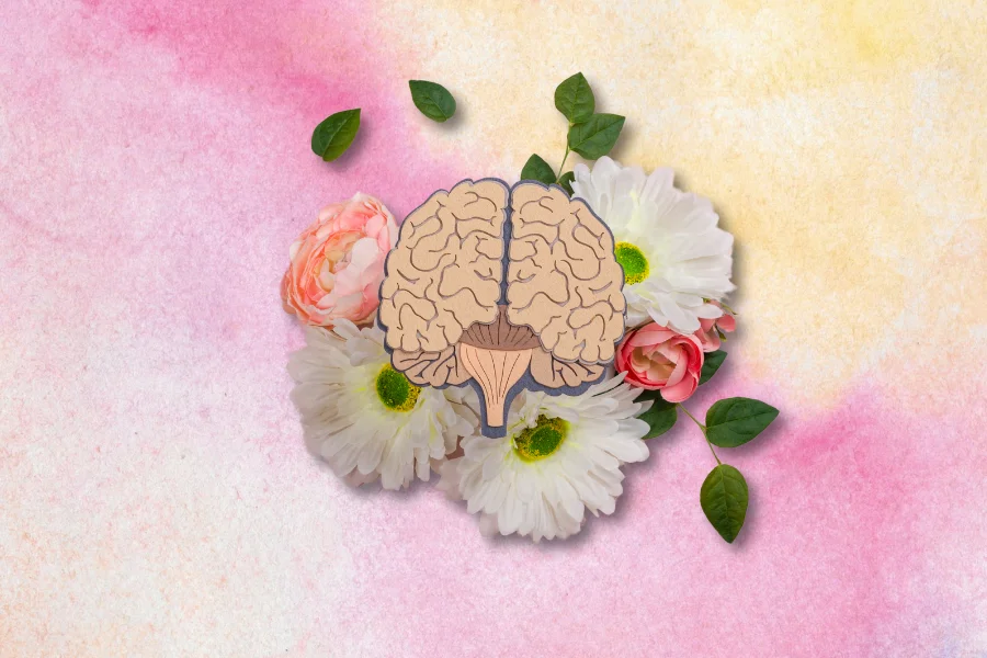 brain on flowers depicting how to microdose safely