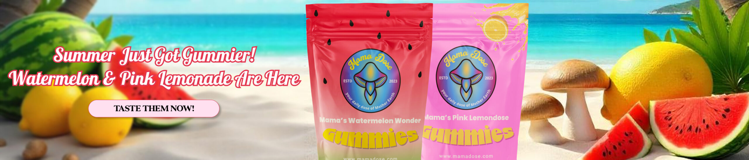 new watermelon and pink lemonade gummies banner scaled