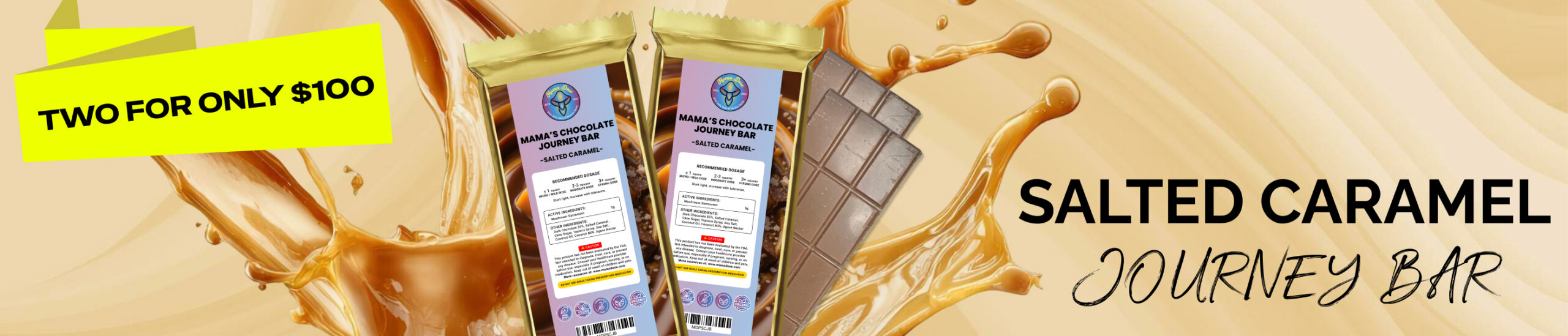 caramel chocolate 2 for 100 web banner scaled
