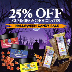 halloween sale 25 off gummies and chocolate 1 1 banner