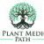 Logo of The Plant Medicine Path depicting a tree with roots, surrounded by green leaves.