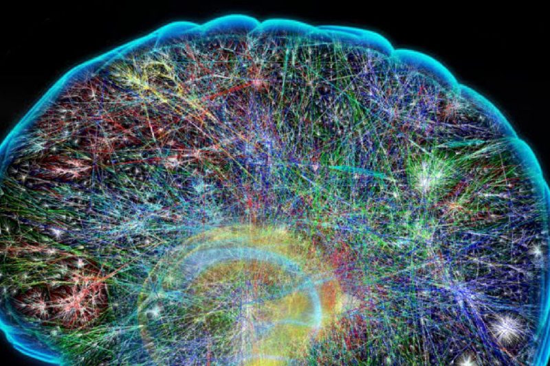 a graphic with the outline of a brain filled with the cosmos inside.